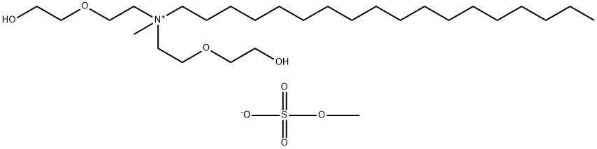 bis[2-(2-hydroxyethoxy)ethyl]methyl(octadecyl)ammonium methyl sulphate Struktur