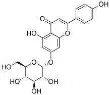 7-(alpha-D-glucopyranosyloxy)-5-hydroxy-2-(4-hydroxyphenyl)-4H-1-benzopyran-4-one Struktur