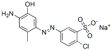 sodium 5-[(4-amino-5-hydroxy-o-tolyl)azo]-2-chlorobenzenesulphonate Struktur