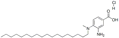 3-amino-4-(methyloctadecylamino)benzoic acid monohydrochloride Struktur