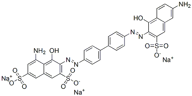 5-amino-3-[[4'-[(6-amino-1-hydroxy-3-sulpho-2-naphthyl)azo][1,1'-biphenyl]-4-yl]azo]-4-hydroxynaphthalene-2,7-disulphonic acid, sodium salt Struktur