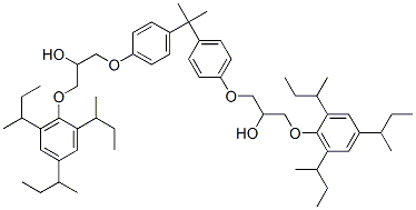 1,1'-[isopropylidenebis(p-phenyleneoxy)]bis[3-[2,4,6-tri-sec-butylphenoxy]propan-2-ol] Struktur