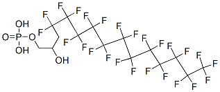 4,4,5,5,6,6,7,7,8,8,9,9,10,10,11,11,12,12,13,13,14,14,15,15,15-pentacosafluoro-2-hydroxypentadecyl dihydrogen phosphate Struktur