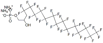 diammonium 4,4,5,5,6,6,7,7,8,8,9,9,10,10,11,11,12,12,13,13,14,14,15,15,16,16,17,17,17-nonacosafluoro-2-hydroxyheptadecyl phosphate Struktur