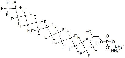 diammonium 4,4,5,5,6,6,7,7,8,8,9,9,10,10,11,11,12,12,13,13,14,14,15,15,16,16,17,17,18,18,19,19,19-tritriacontafluoro-2-hydroxynonadecyl phosphate  Struktur