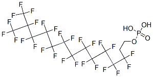 3,3,4,4,5,5,6,6,7,7,8,8,9,9,10,10,11,11,12,12,13,14,14,14-tetracosafluoro-13-(trifluoromethyl)tetradecyl dihydrogen phosphate Struktur