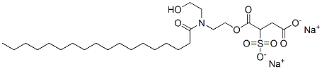 disodium 1-[2-[(2-hydroxyethyl)(1-oxooctadecyl)amino]ethyl] 2-sulphonatosuccinate Struktur