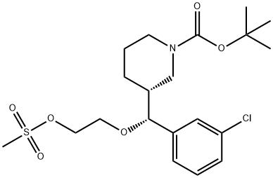 3-[(3-Chloro-phenyl)-(2-methanesulfonyloxy-ethoxy)-methyl]-piperidine-1-carboxylic acid tert-butyl ester Struktur