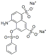 4-amino-5-[(phenylsulphonyl)oxy]naphthalene-1,7-disulphonic acid, sodium salt Struktur