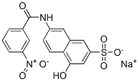 sodium 4-hydroxy-7-[(3-nitrobenzoyl)amino]naphthalene-2-sulphonate Struktur