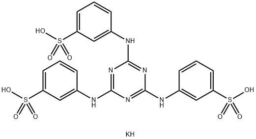 tripotassium 3,3',3''-(1,3,5-triazine-2,4,6-triyltriimino)tris(benzenesulphonate)  Struktur