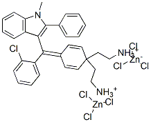 [4-[(o-chlorophenyl)(1-methyl-2-phenyl-1H-indol-3-yl)methylene]cyclohexa-2,5-dien-1-ylidene]diethylammonium trichlorozincate(1-) Struktur