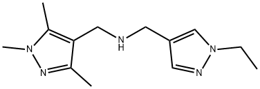 N-[(1-ethyl-1H-pyrazol-4-yl)methyl]-N-[(1,3,5-trimethyl-1H-pyrazol-4-yl)methyl]amine Struktur