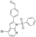 Benzaldehyde, 4-[4-broMo-1-(phenylsulfonyl)-1H-pyrrolo[2,3-b]pyridin-2-yl]- Struktur