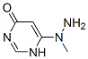 4(1H)-Pyrimidinone, 6-(1-methylhydrazino)- (9CI) Struktur