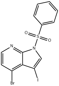 1-Benzenesulfonyl-4-bromo-3-iodo-7-azaindole Struktur