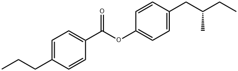 4-(2-methylbutyl)phenyl (S)-4-propylbenzoate Struktur