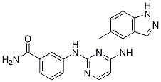 BenzaMide, 3-[[4-[(5-Methyl-1H-indazol-4-yl)aMino]-2-pyriMidinyl]aMino]- Struktur