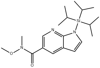 1-TRIISOPROPYLSILANYL-1H-PYRROLO[2,3-B]PYRIDINE-5-CARBOXYLICACIDMETHOXY-METHYL-AMIDE Struktur