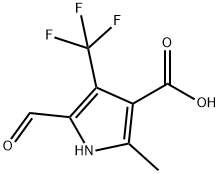 1H-Pyrrole-3-carboxylic  acid,  5-formyl-2-methyl-4-(trifluoromethyl)- Struktur