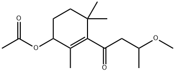 1-[3-(Acetyloxy)-2,6,6-trimethyl-1-cyclohexen-1-yl]-3-methoxy-1-butanone Struktur