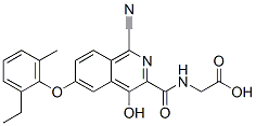 Glycine,  N-[[1-cyano-6-(2-ethyl-6-methylphenoxy)-4-hydroxy-3-isoquinolinyl]carbonyl]- Struktur