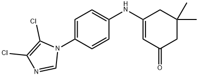 3-[4-(4,5-dichloro-1H-imidazol-1-yl)anilino]-5,5-dimethyl-2-cyclohexen-1-one Struktur