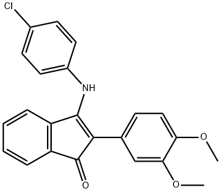 3-(4-chloroanilino)-2-(3,4-dimethoxyphenyl)-1H-inden-1-one Struktur