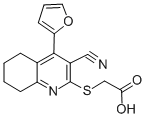 {[3-CYANO-4-(2-FURYL)-5,6,7,8-TETRAHYDROQUINOLIN-2-YL]THIO}ACETIC ACID Struktur