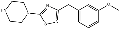 1-[3-(3-Methoxy-benzyl)-[1,2,4]thiadiazol-5-yl]-piperazine Struktur