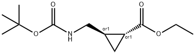 ethyl (1r,2r)-rel-2-(boc-aminomethyl)cyclopropanecarboxylate Struktur