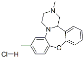 1,3,4,14b-tetrahydro-2,7-dimethyl-2H-dibenzo[b,f]pyrazino[1,2-d][1,4]oxazepine monohydrochloride Struktur