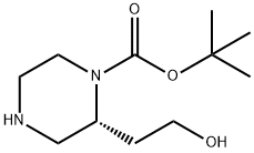 (R)-tert-butyl 2-(2-hydroxyethyl)piperazine-1-carboxylate-HCl Struktur