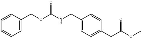 Benzeneacetic acid, 4-[[[(phenylMethoxy)carbonyl]aMino]Methyl]-, Methyl ester Struktur