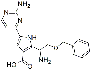 1H-Pyrrole-3-carboxylic  acid,  2-[1-amino-2-(phenylmethoxy)ethyl]-5-(2-amino-4-pyrimidinyl)- Struktur