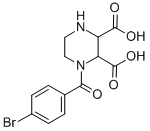 1-(4-bromobenzoyl)piperazine-2,3-dicarboxylic acid Struktur