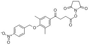 Succinimidyl 4-[3,5-Dimethyl-4-(4-nitrobenzyloxy)phenyl]-4-oxobutyrate Struktur