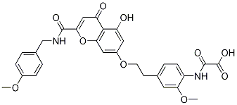 N-(4-{2-[5-Hydroxy-2-(4-Methoxy-benzylcarbaMoyl)-4-oxo-4H-chroMen-7-yloxy]-ethyl}-2-Methoxy-phenyl)-oxalaMic acid Struktur