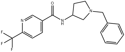 3-PYRIDINECARBOXAMIDE, N-[1-(PHENYLMETHYL)-3-PYRROLIDINYL]-6-(TRIFLUOROMETHYL)- Struktur