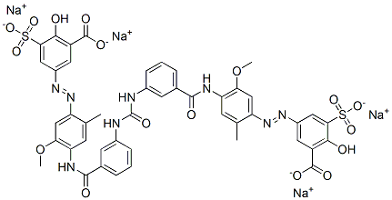 tetrasodium 3,3'-[carbonylbis[imino-m-phenylenecarbonylimino(5-methoxy-2-methyl-p-phenylene)azo]]bis[6-hydroxy-5-sulphonatobenzoate]  Struktur