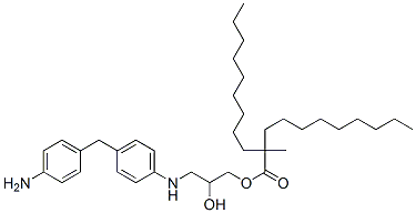 3-[[4-[(4-aminophenyl)methyl]phenyl]amino]-2-hydroxypropyl 2-methyl-2-nonylundecanoate  Struktur