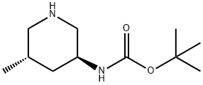 Carbamic acid, N-[(3S,5S)-5-methyl-3-piperidinyl]-, 1,1-dimethylethyl ester Struktur