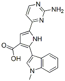 1H-Pyrrole-3-carboxylic  acid,  5-(2-amino-4-pyrimidinyl)-2-(1-methyl-1H-indol-3-yl)- Struktur