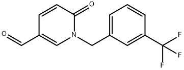 6-oxo-1-[3-(trifluoromethyl)benzyl]-1,6-dihydro-3-pyridinecarbaldehyde Struktur