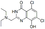 4(3H)-Quinazolinone,  5,7-dichloro-2-[(diethylamino)methyl]-8-hydroxy- Struktur