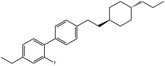 2-Fluoro-4-ethyl-4'-[2-(trans-4-n-propylcyclohexyl)ethyl]-1,1'-biphenyl Struktur