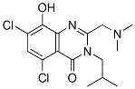 4(3H)-Quinazolinone,  5,7-dichloro-2-[(dimethylamino)methyl]-8-hydroxy-3-(2-methylpropyl)- Struktur