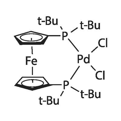 1,1'-Bis (di-t-butylphosphino)ferrocene palladium dichloride, Structure