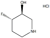 (3R,4R)-rel-4-Fluoro-3-piperidinol hydrochloride Struktur