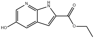 1H-Pyrrolo[2,3-b]pyridine-2-carboxylic acid, 5-hydroxy-, ethyl ester Struktur